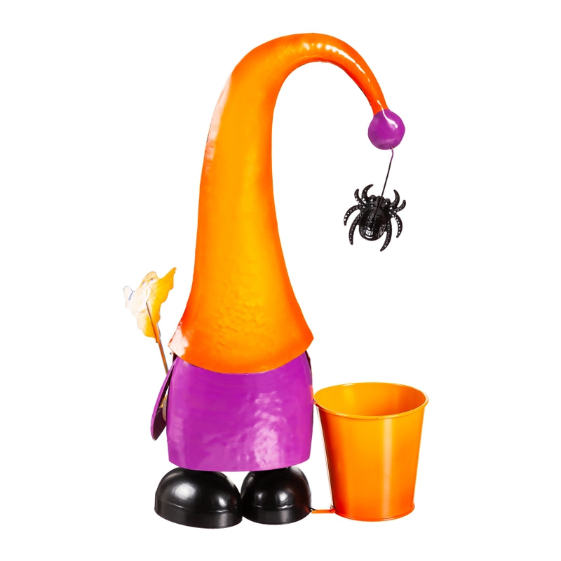 Metal Halloween Gnome Garden Planter