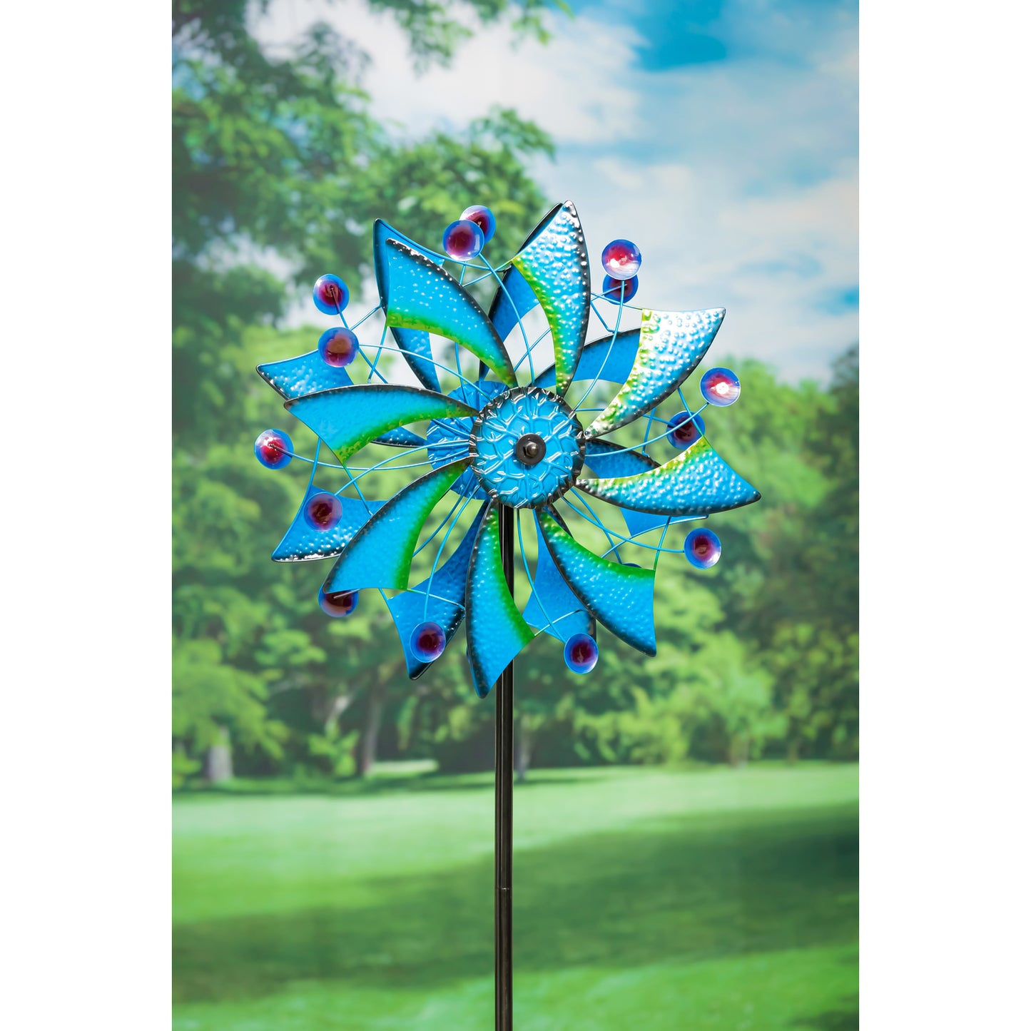 Cobalt Peaks Spinner Garden Stake