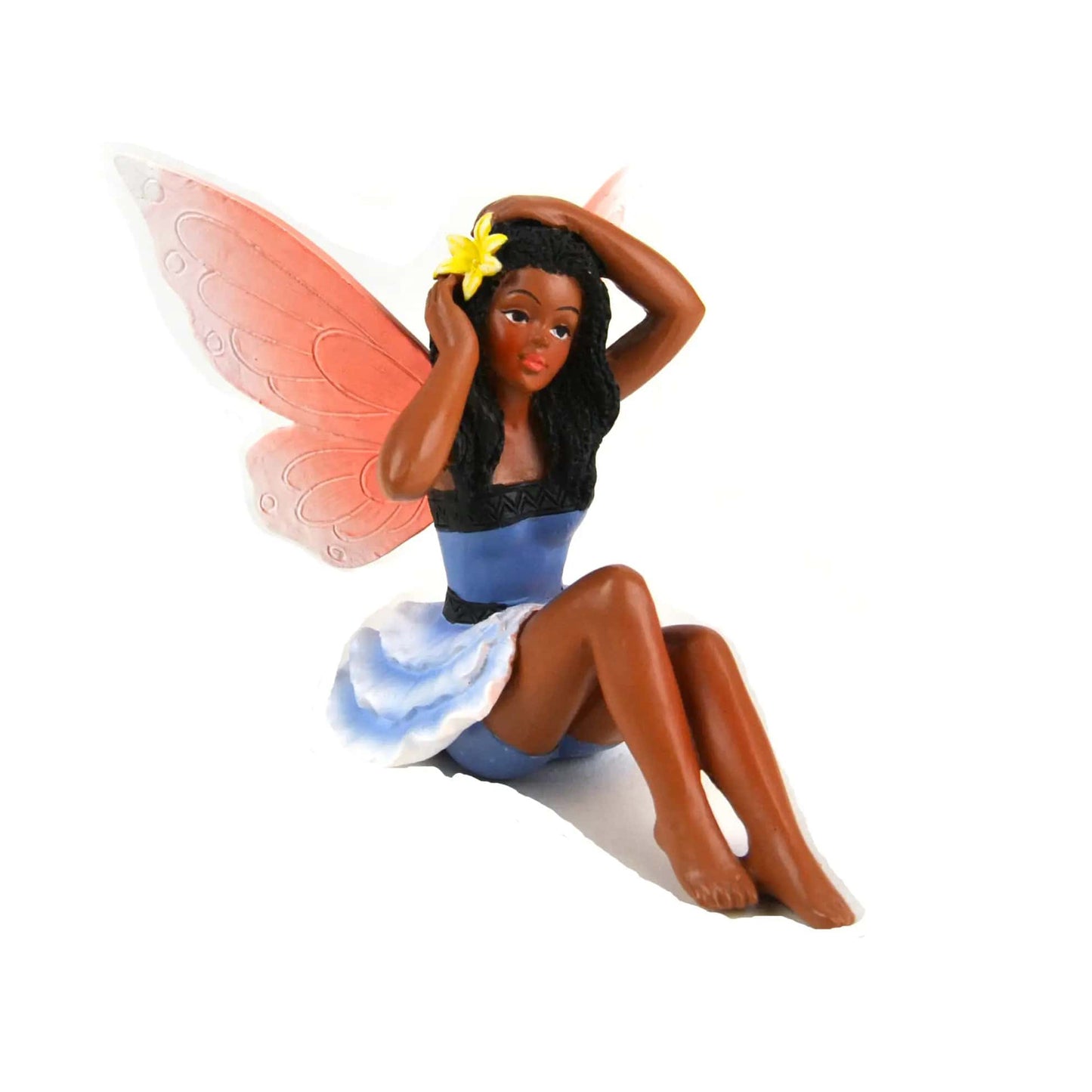 African American Sitting Fairy Garden Miniature