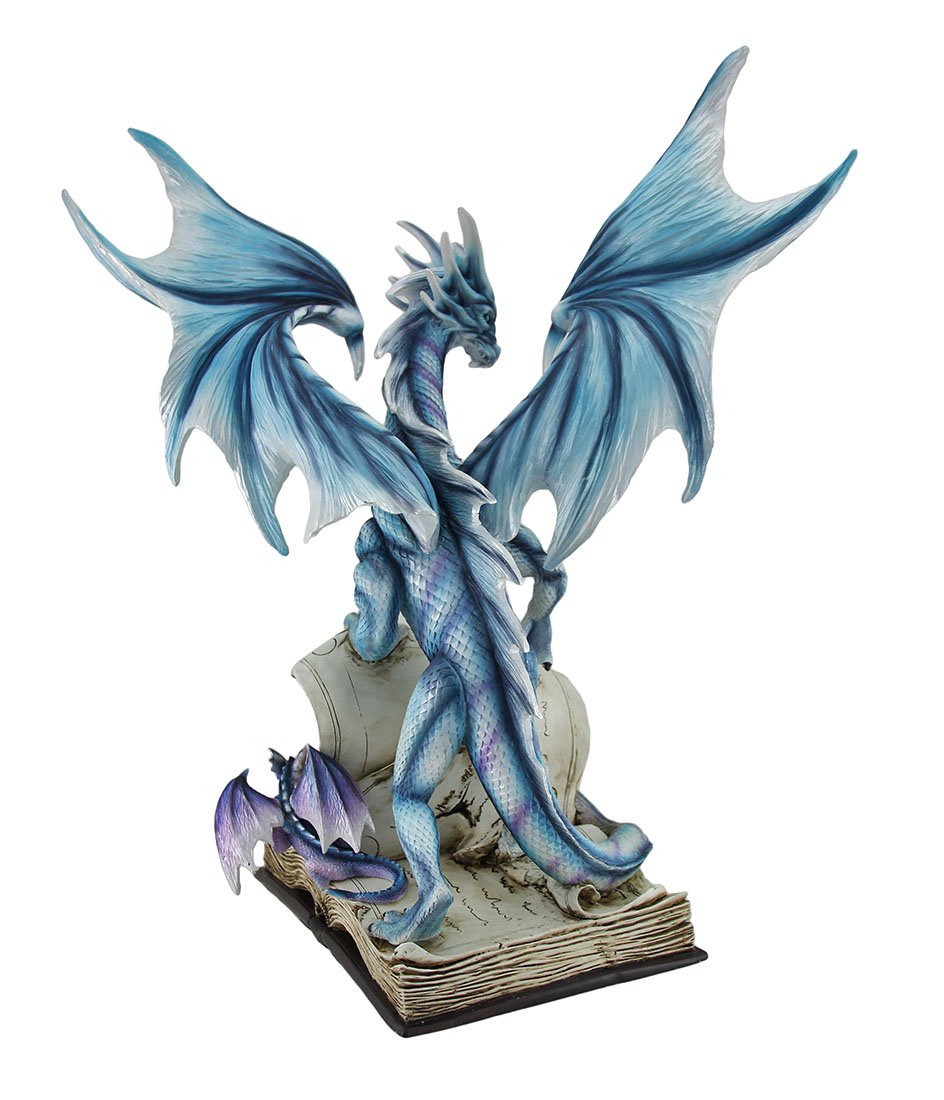 Dragon and Drake on Magic Book Figurine