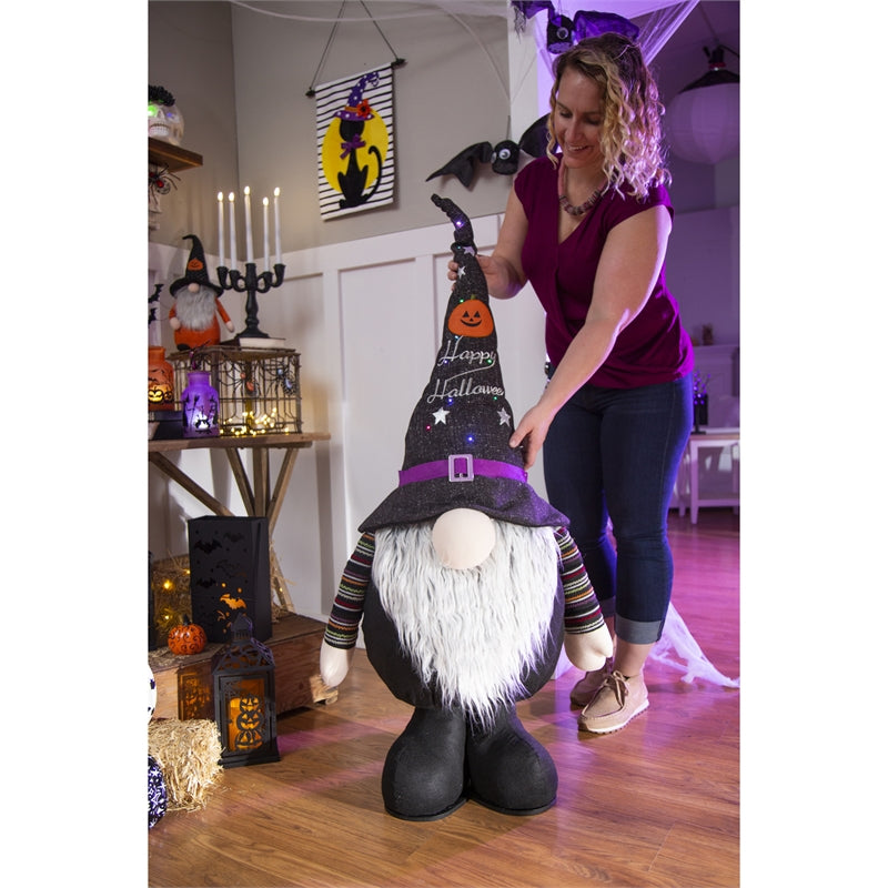 53" Plush LED Halloween Gnome Décor