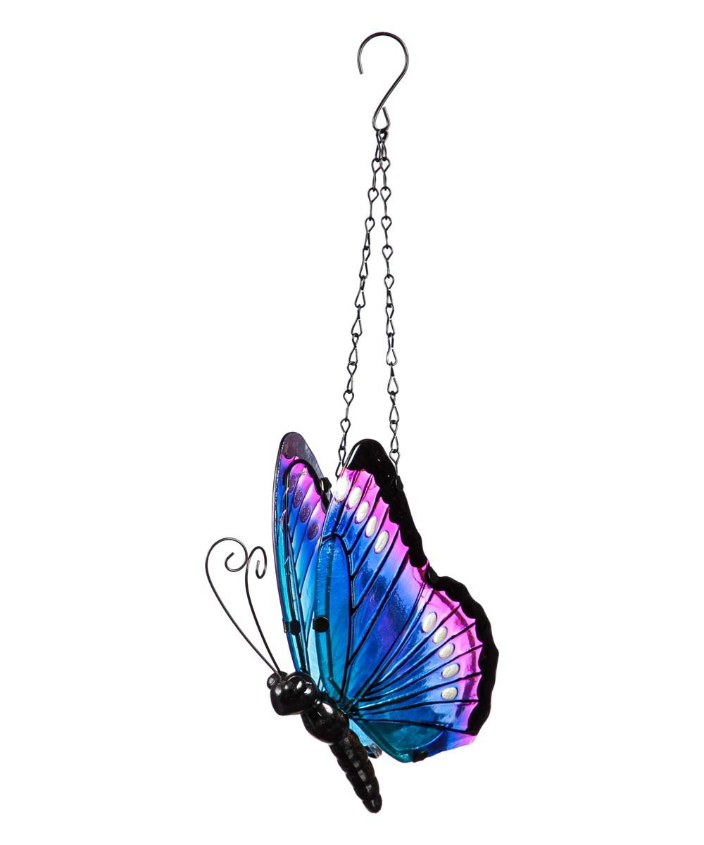 Blue & Purple Butterfly LED Lantern