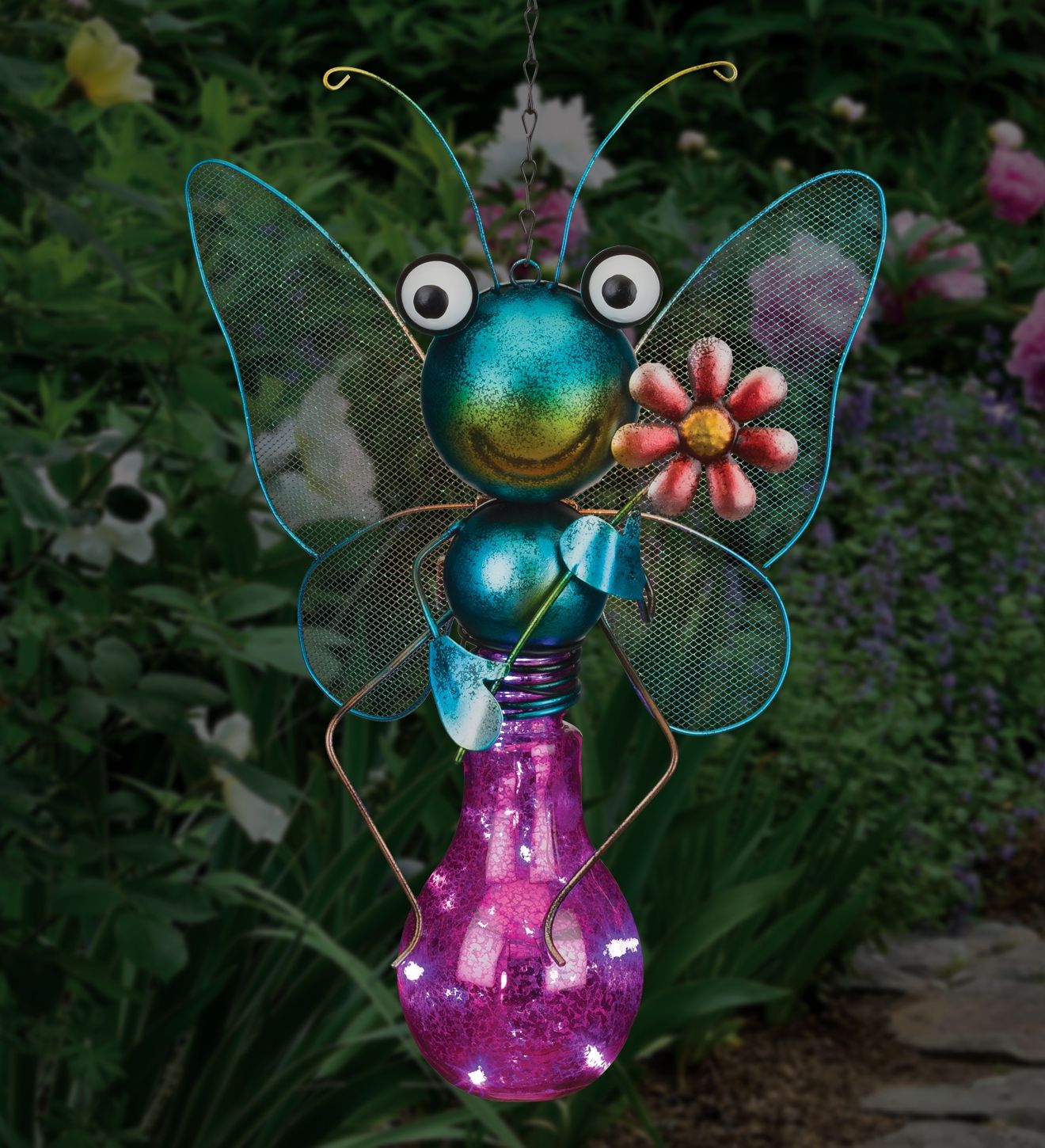 Butterfly Bug Solar Garden Lantern