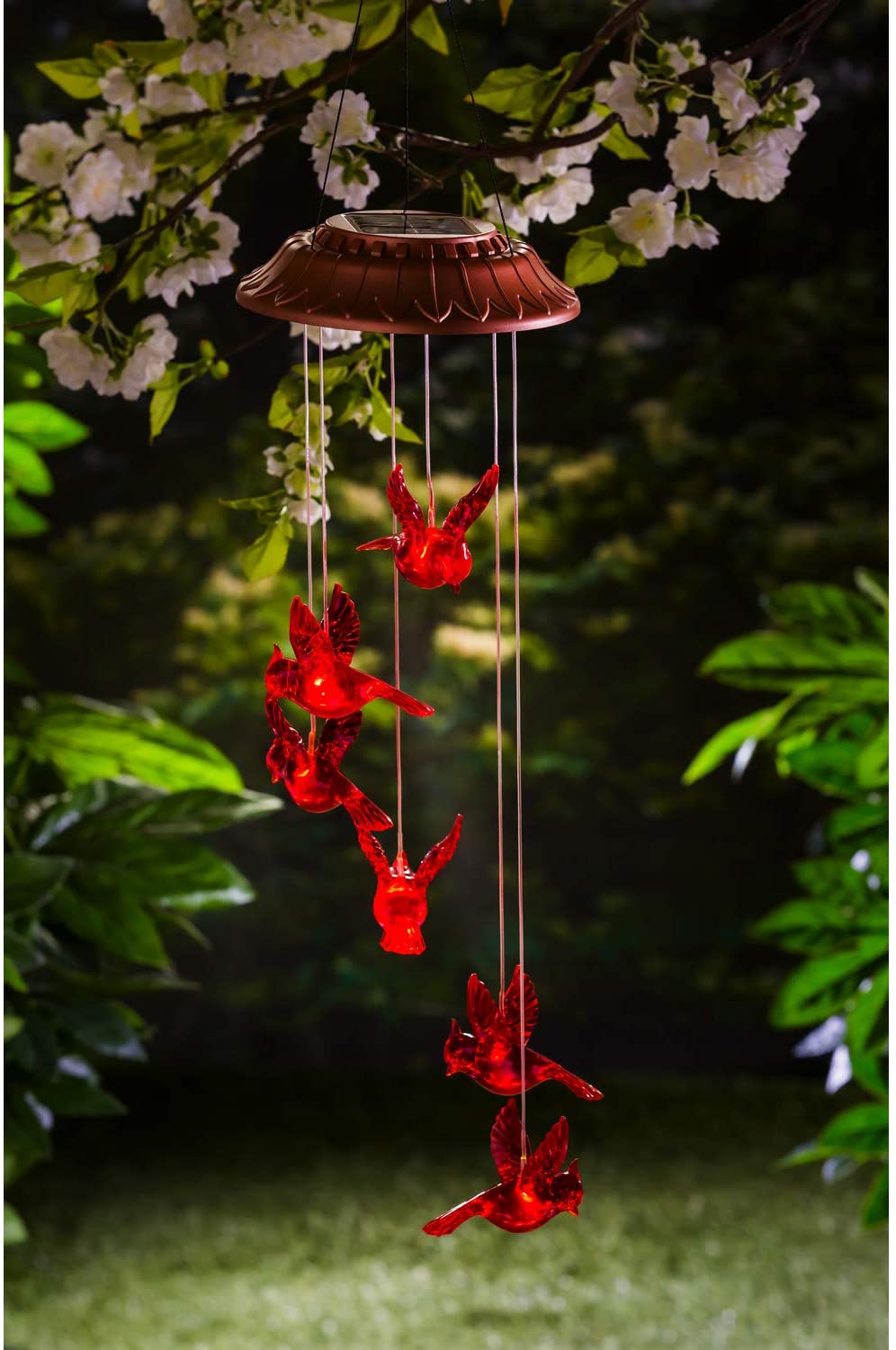 Cardinal Color Changing Solar Garden Mobile