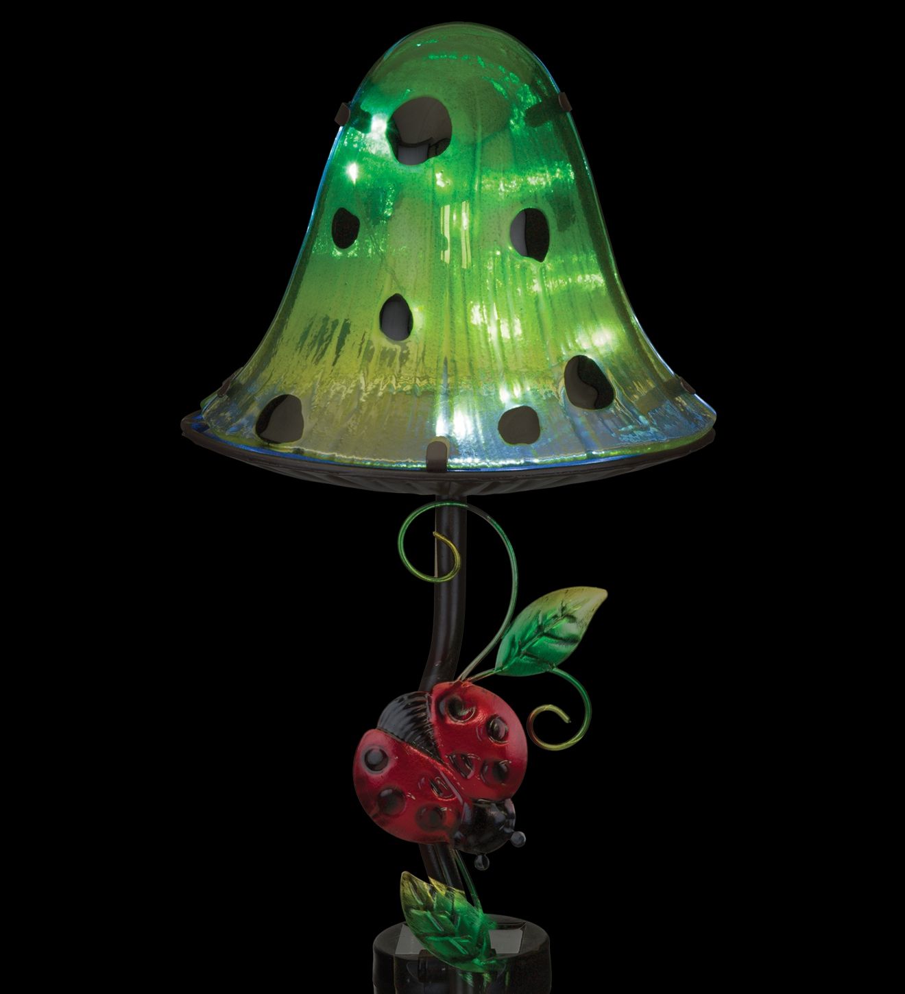 Green Dottie Mushroom Solar Garden Stake