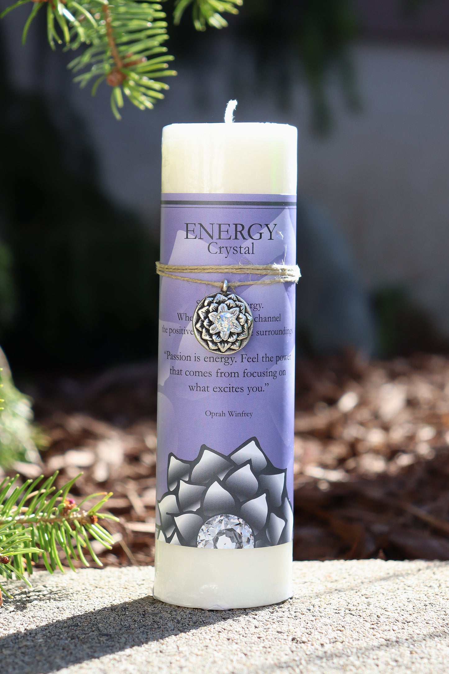 Energy Crystal Lotus Pendant Candle