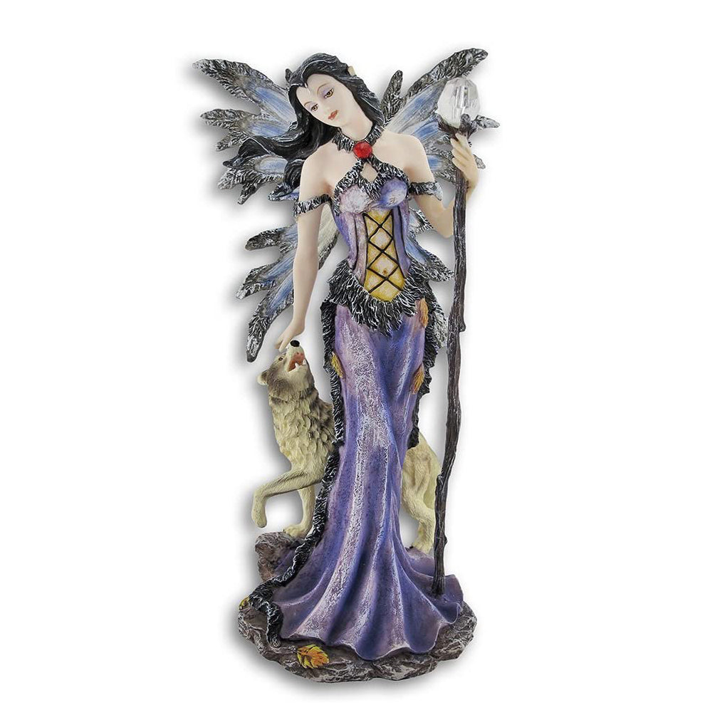 Fairy with Wolf Figurine