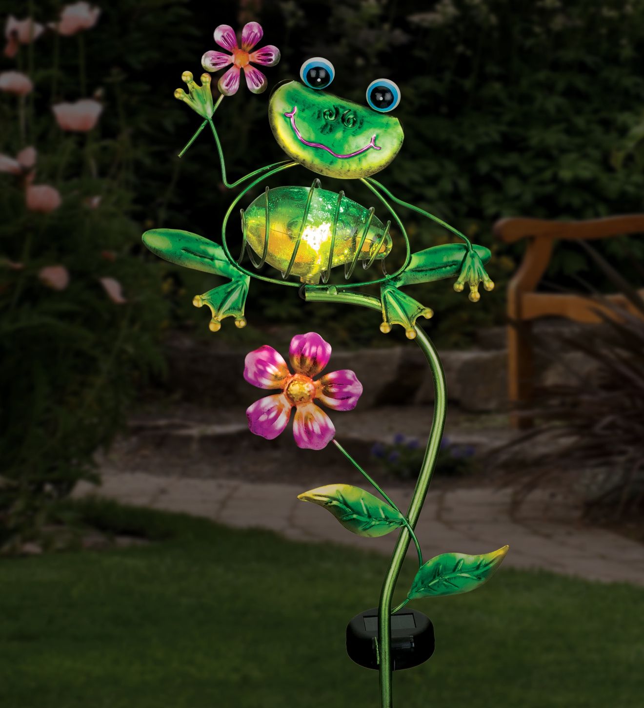 Frog Solar Garden Stake