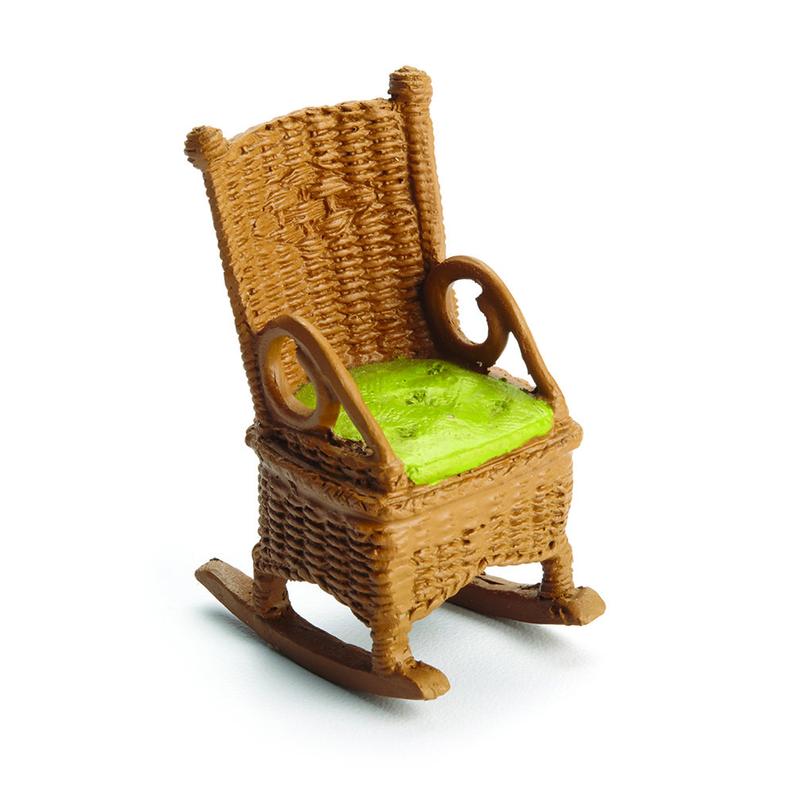 Wicker Rocker w/ green cushion