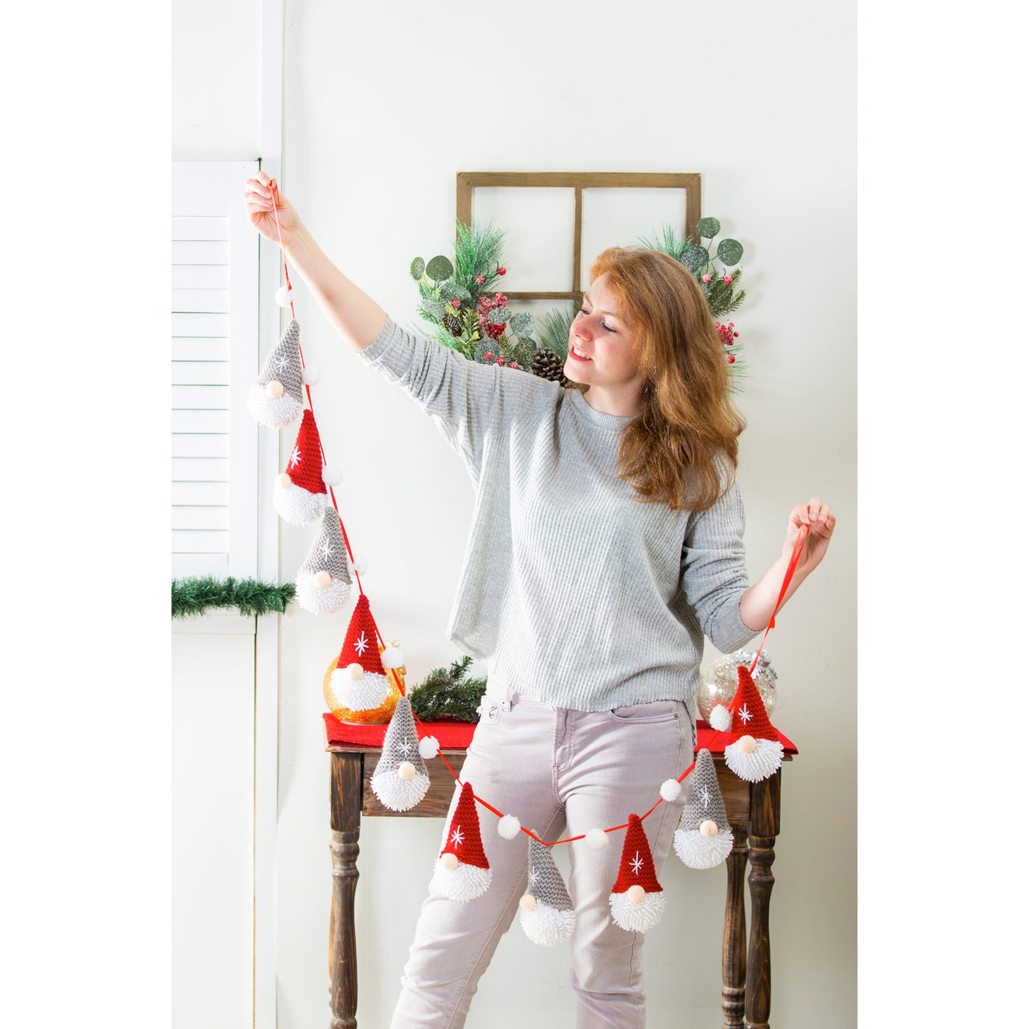 4.5' Plush Gnome Hanging Garland