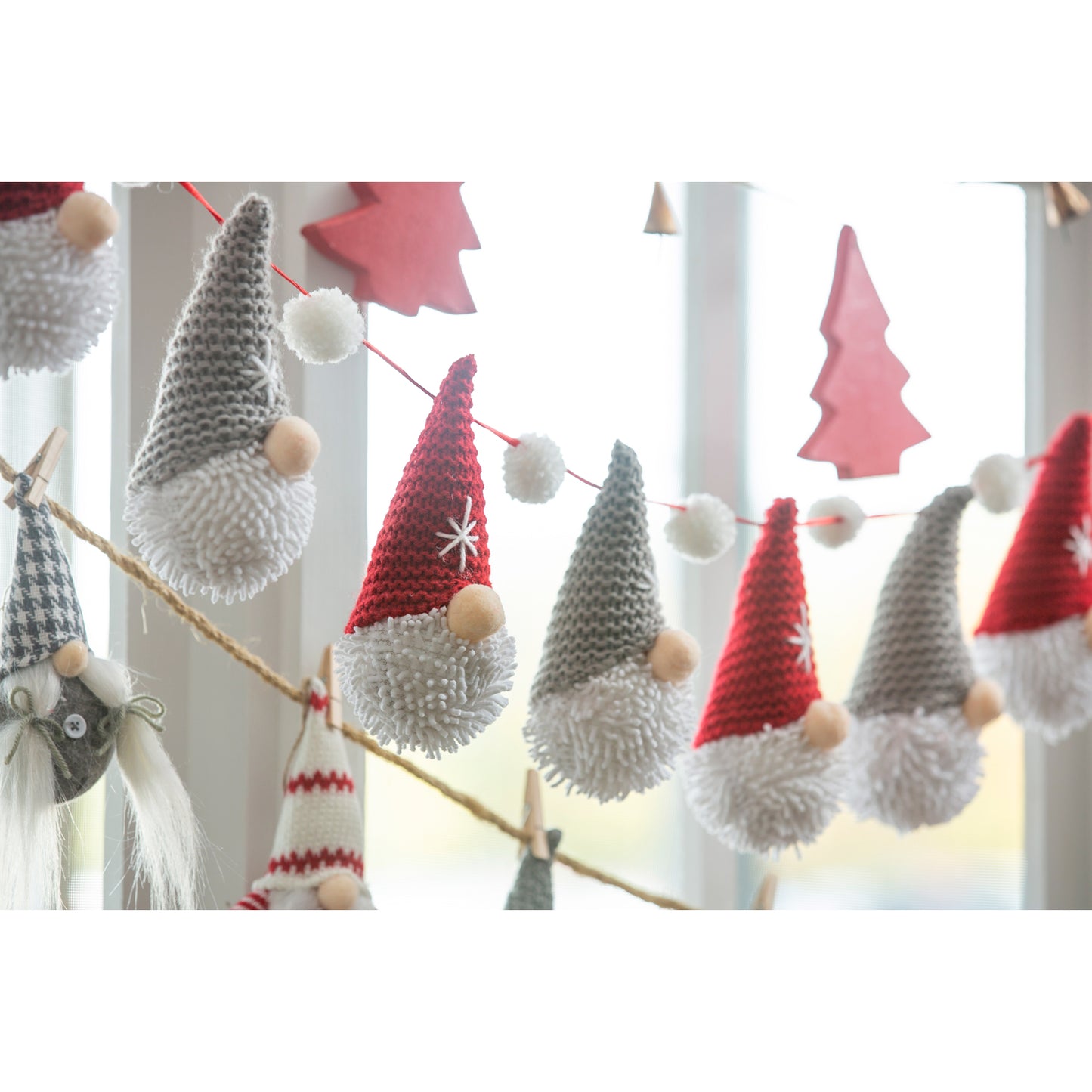 4.5' Plush Gnome Hanging Garland