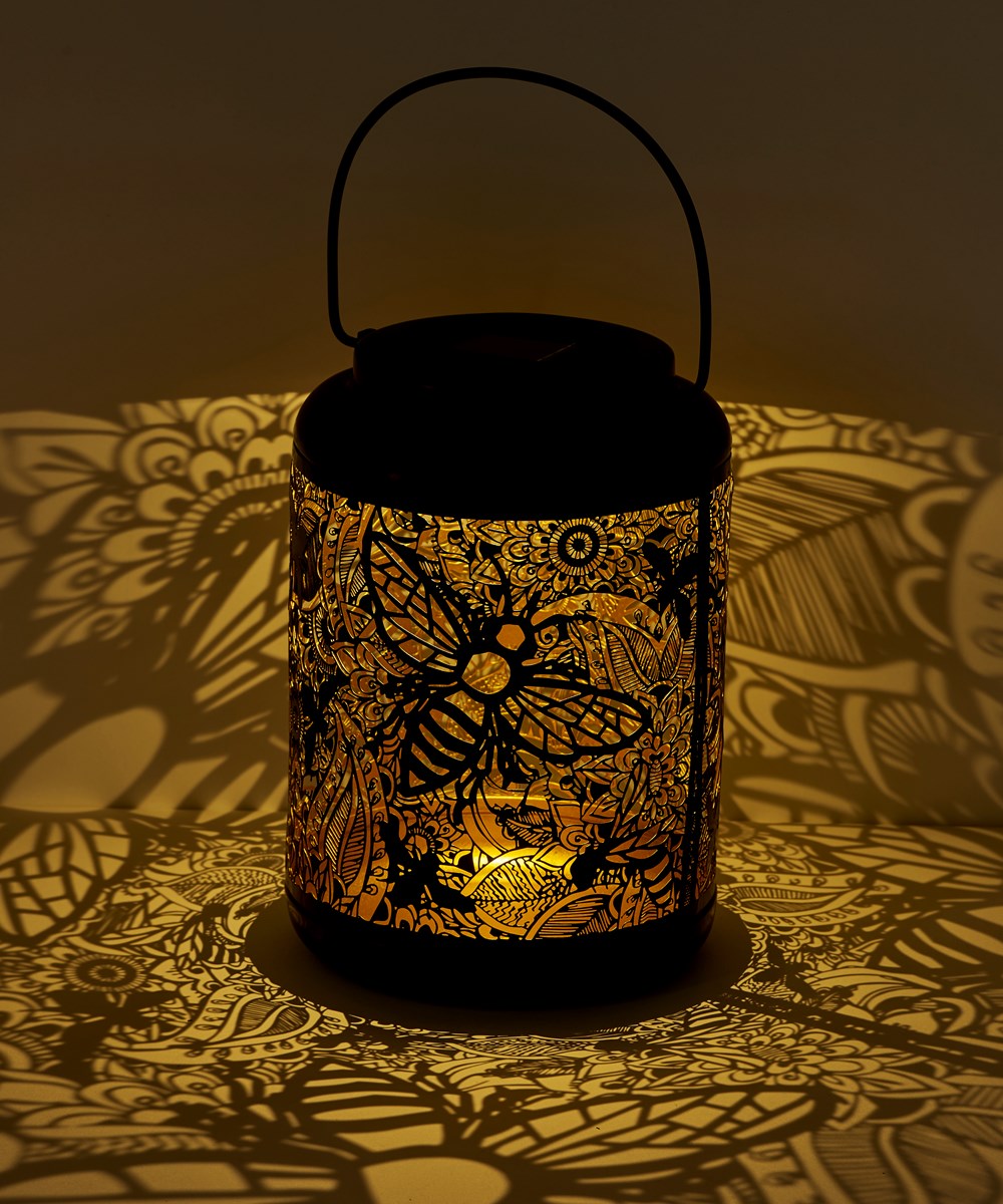 Bee Shadow Solar Garden Lantern