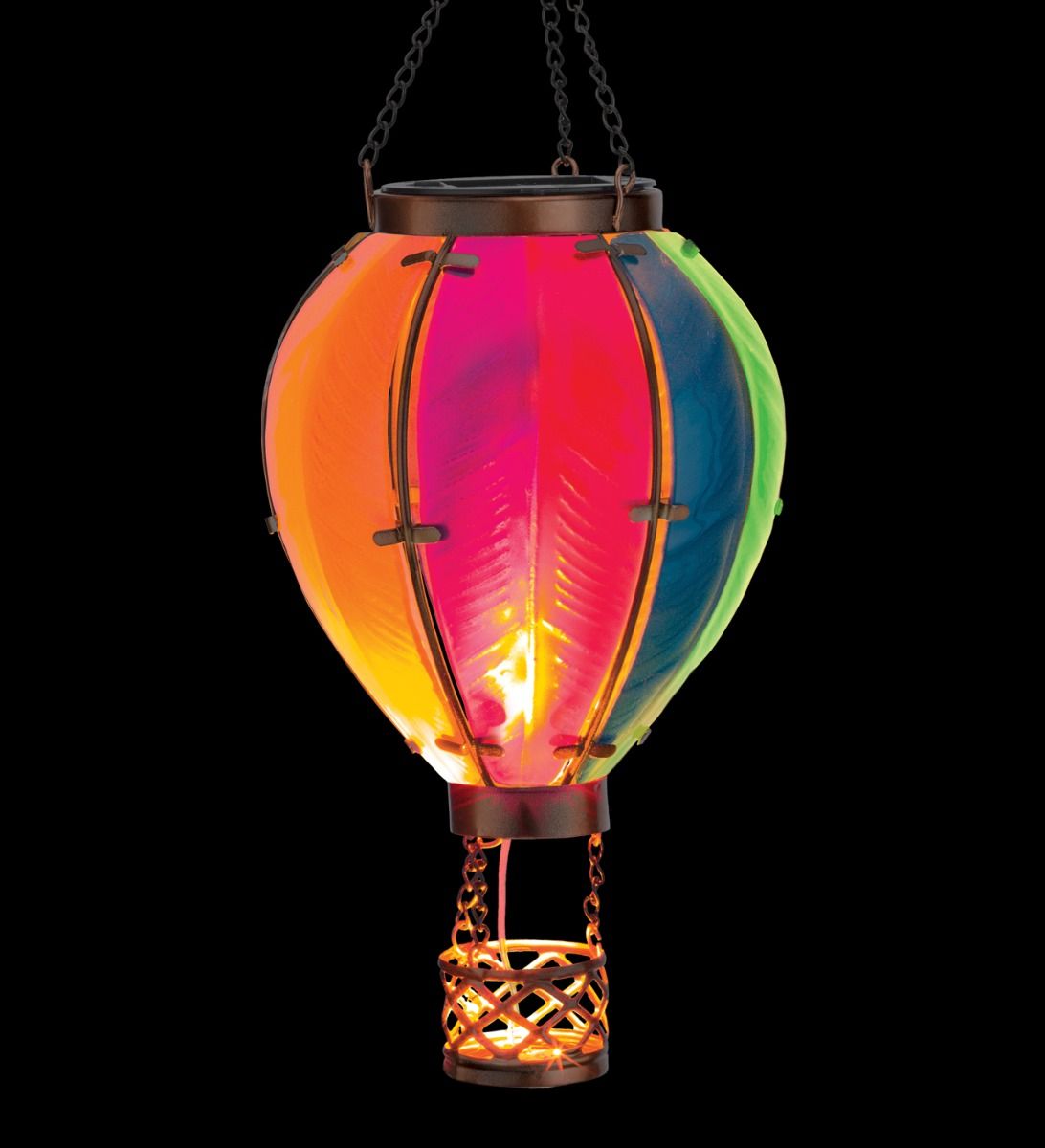 Rainbow Hot Air Balloon Hanging Solar Lantern