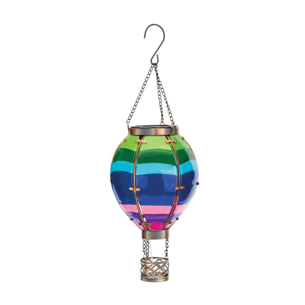 Stripe Hot Air Balloon Hanging Solar Lantern