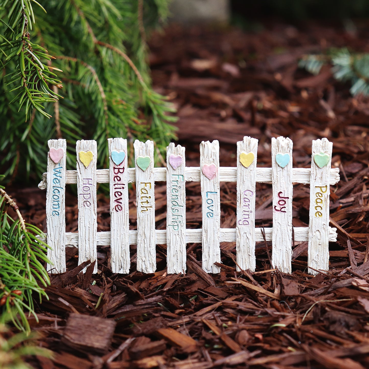 Wooden Friendship Fence Fairy Garden Landscaping Accessory