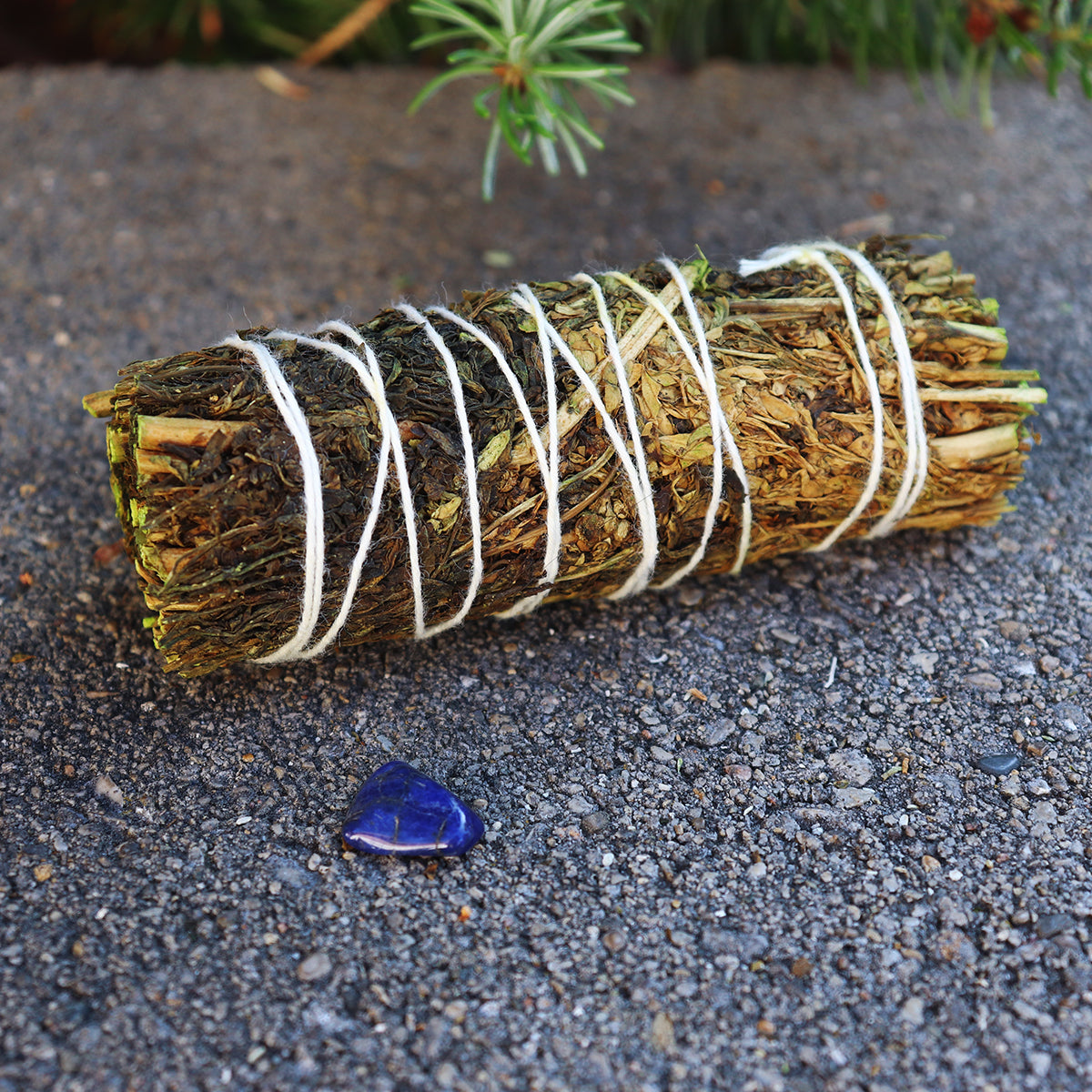 Ruda Rue Smudge with Blue Stone