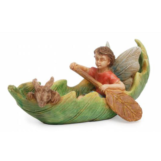 Canoeing with Friends Fairy - Miniature Fairy Garden Accessory