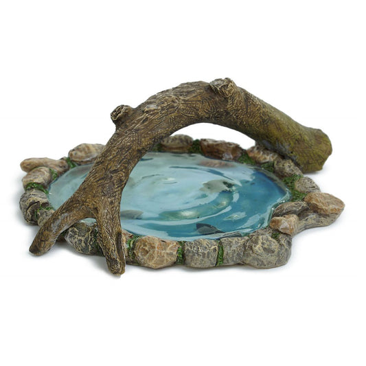 Pond with Log Bridge