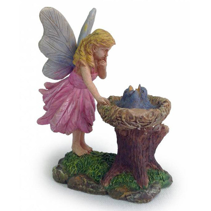 Bluebird Nest Fairy - Miniature Fairy Garden Accessory