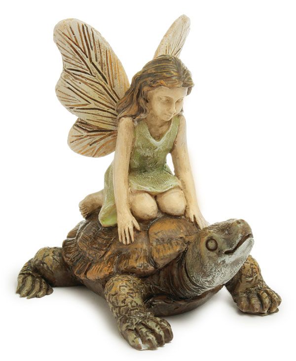 Fairy Racing Tortoise - Miniature Fairy Garden Accessory