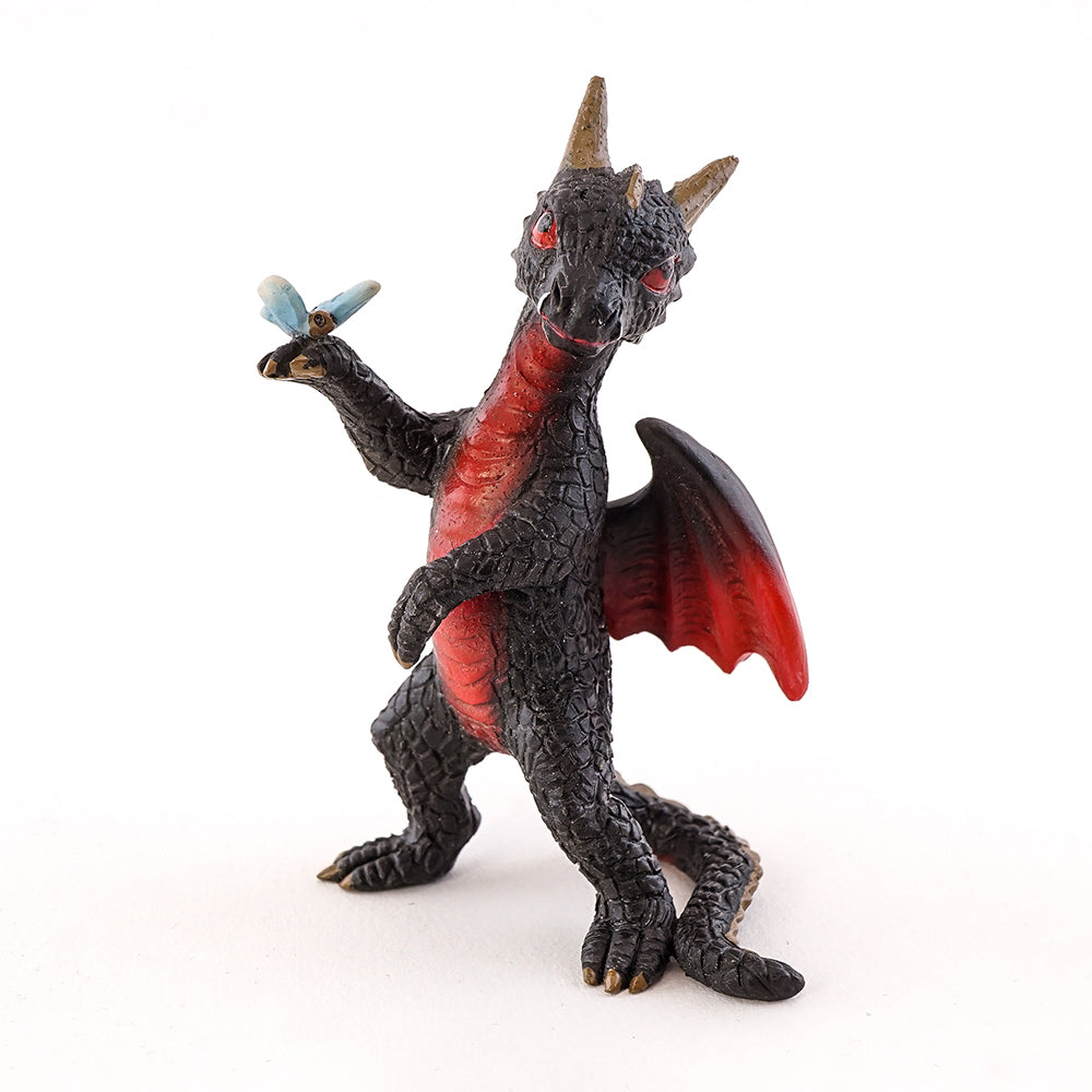 Mini Dragon Holding Butterfly (Black)