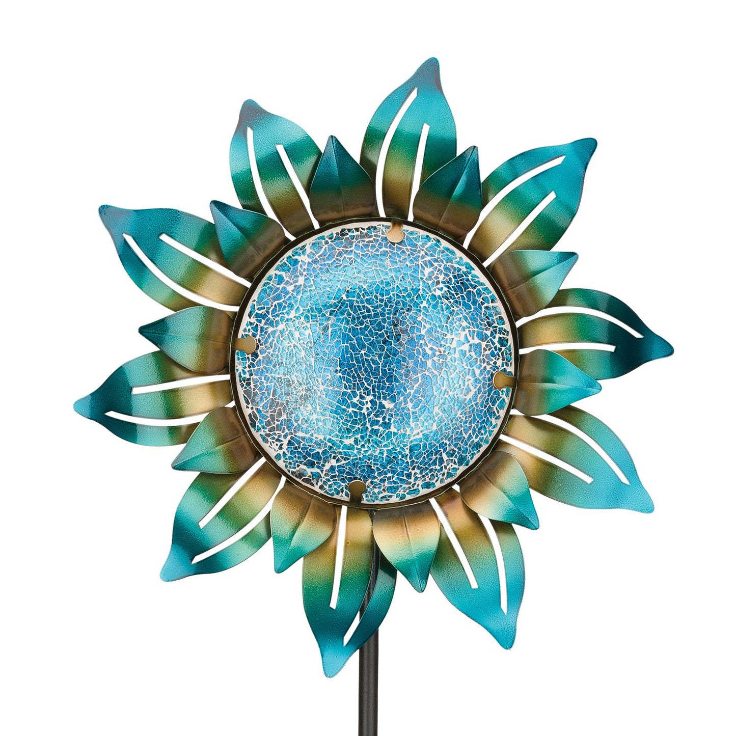 Blue Mosaic Flower Garden Stake