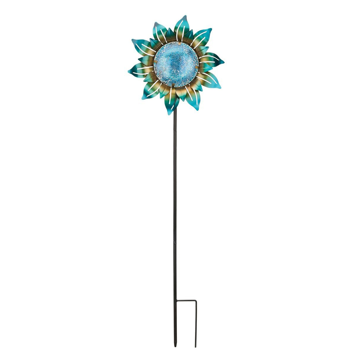 Blue Mosaic Flower Garden Stake