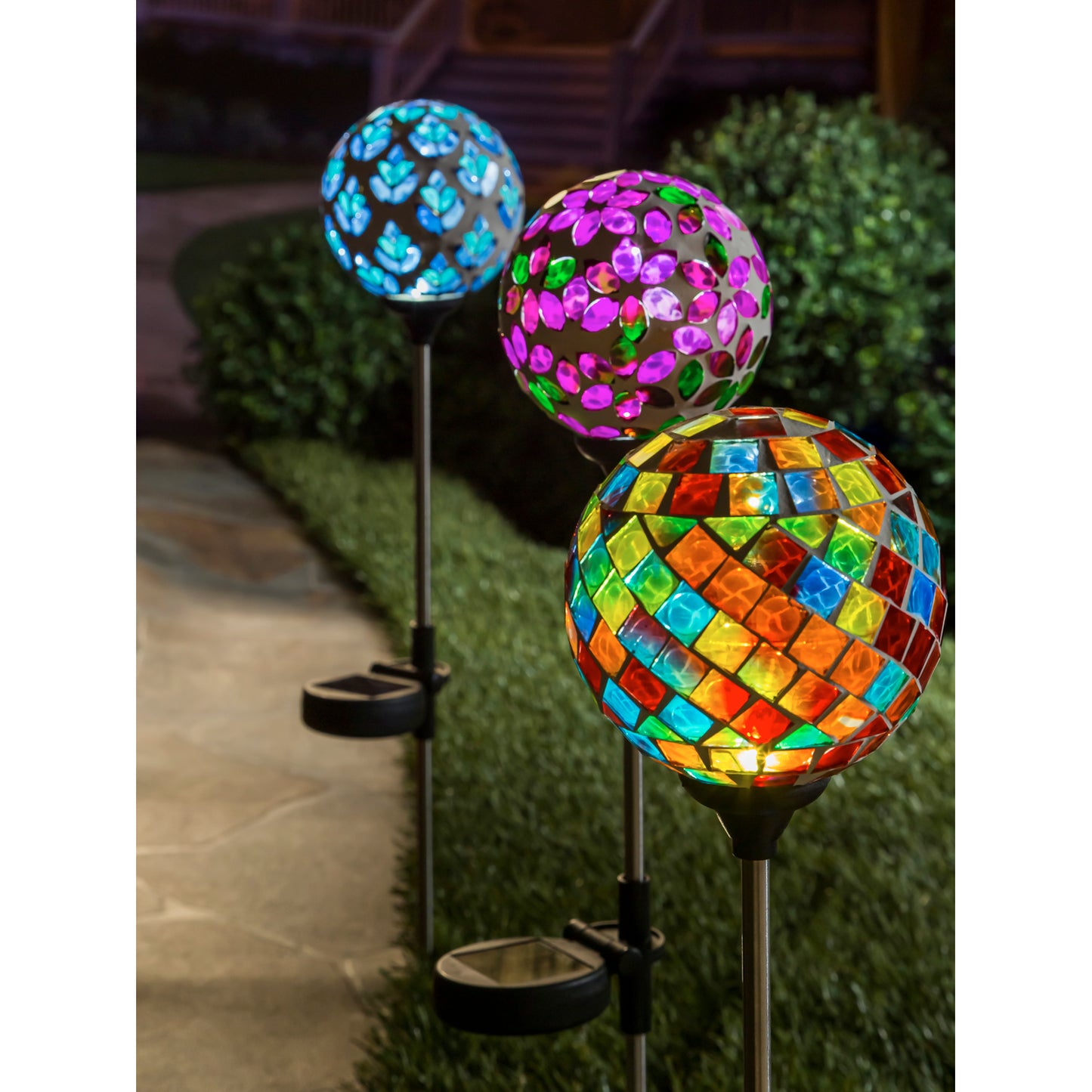 Mosaic Globe Solar Garden Stake