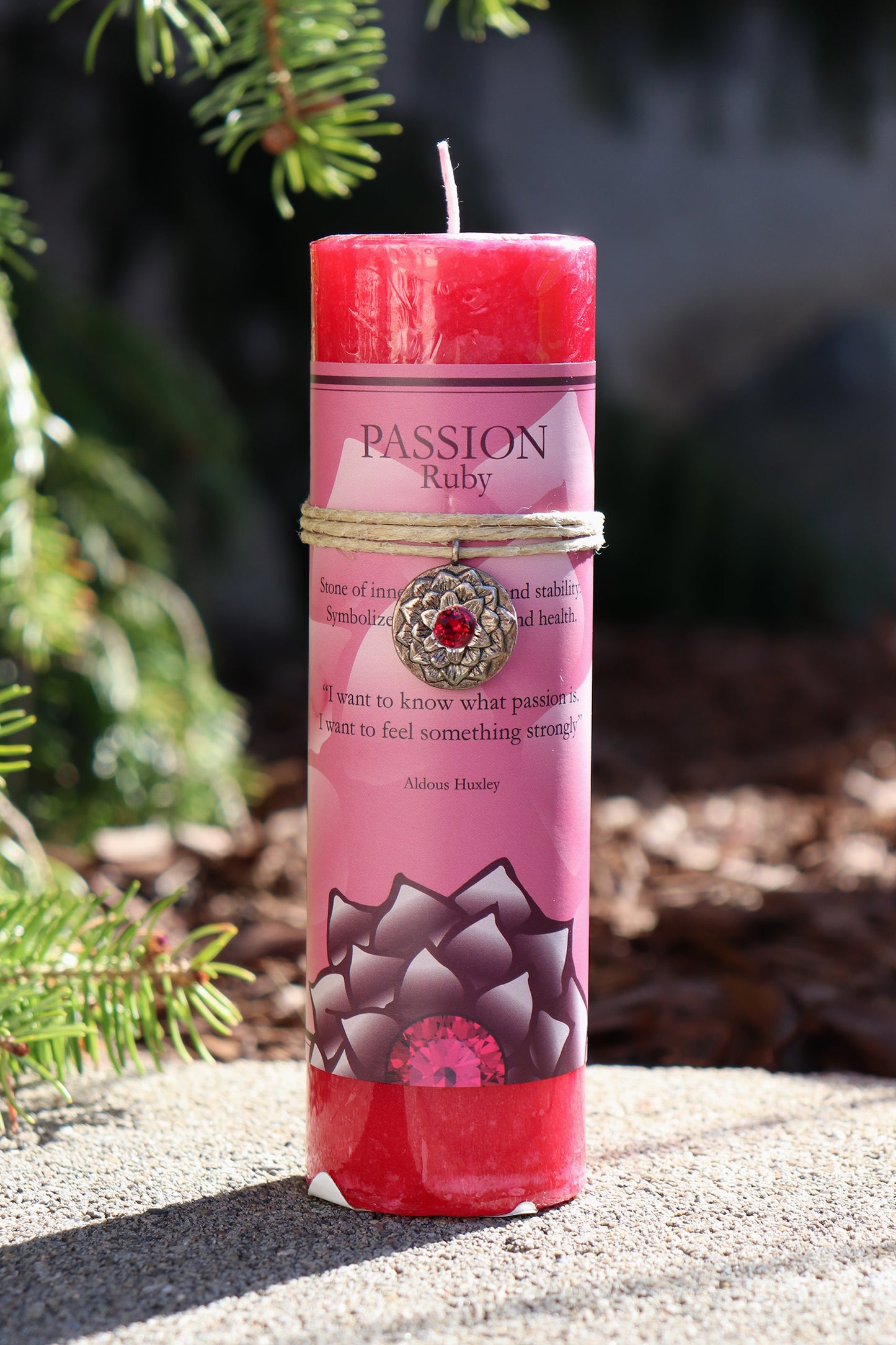 Passion Ruby Lotus Pendant Candle