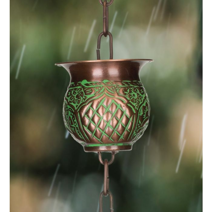 Patina Pot Rain Chain