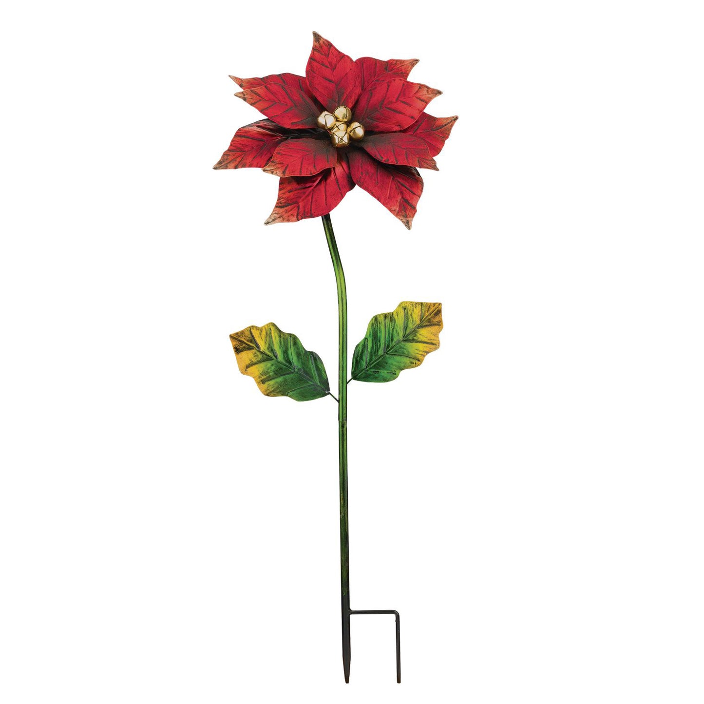 Poinsettia Garden Stake