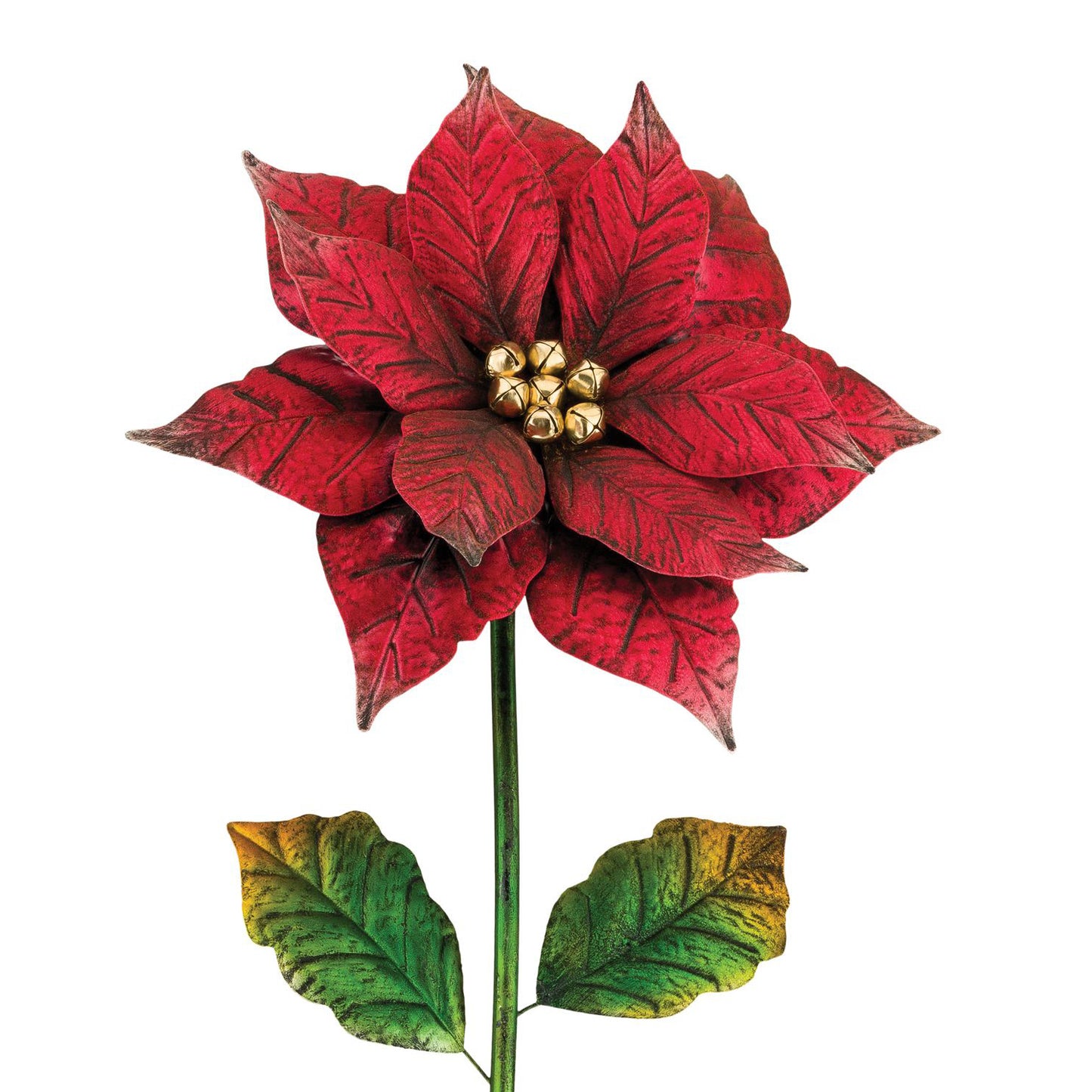 Poinsettia Garden Stake