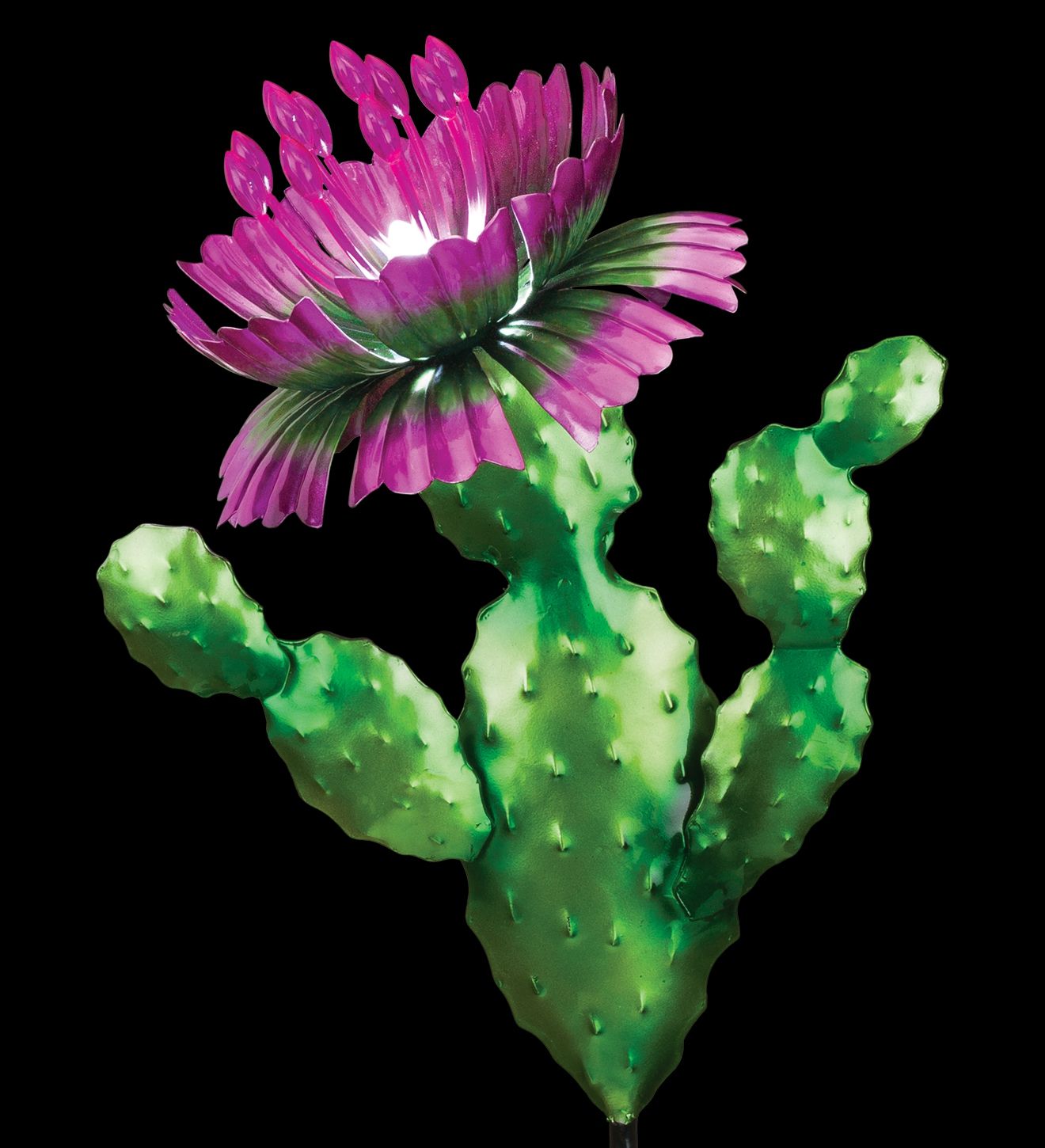Prickly Pear Cactus Solar Garden Stake