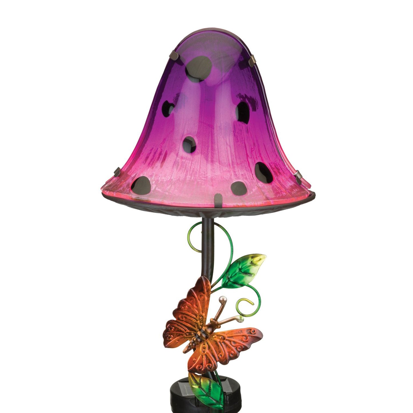 Purple Dottie Mushroom Solar Garden Stake
