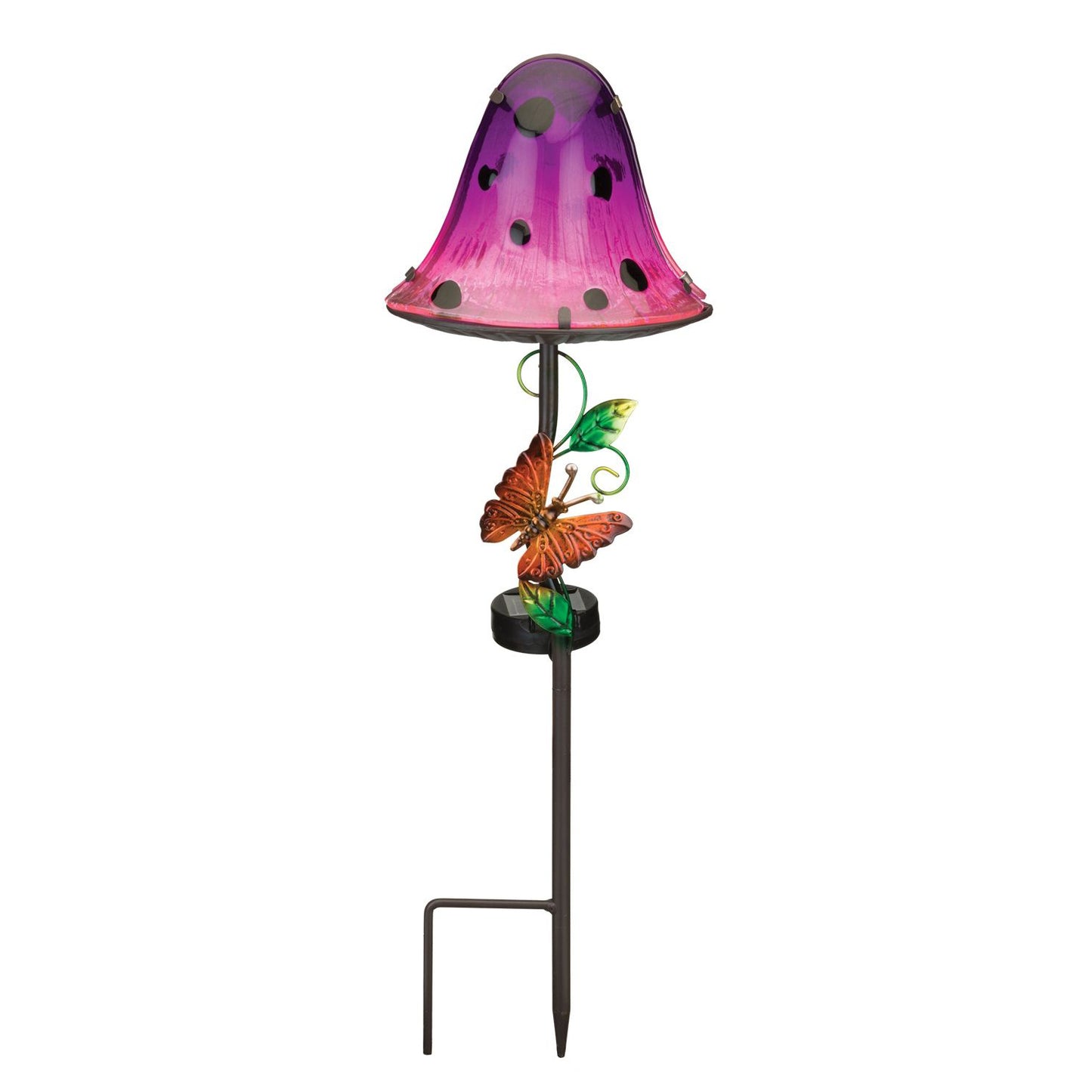 Purple Dottie Mushroom Solar Garden Stake