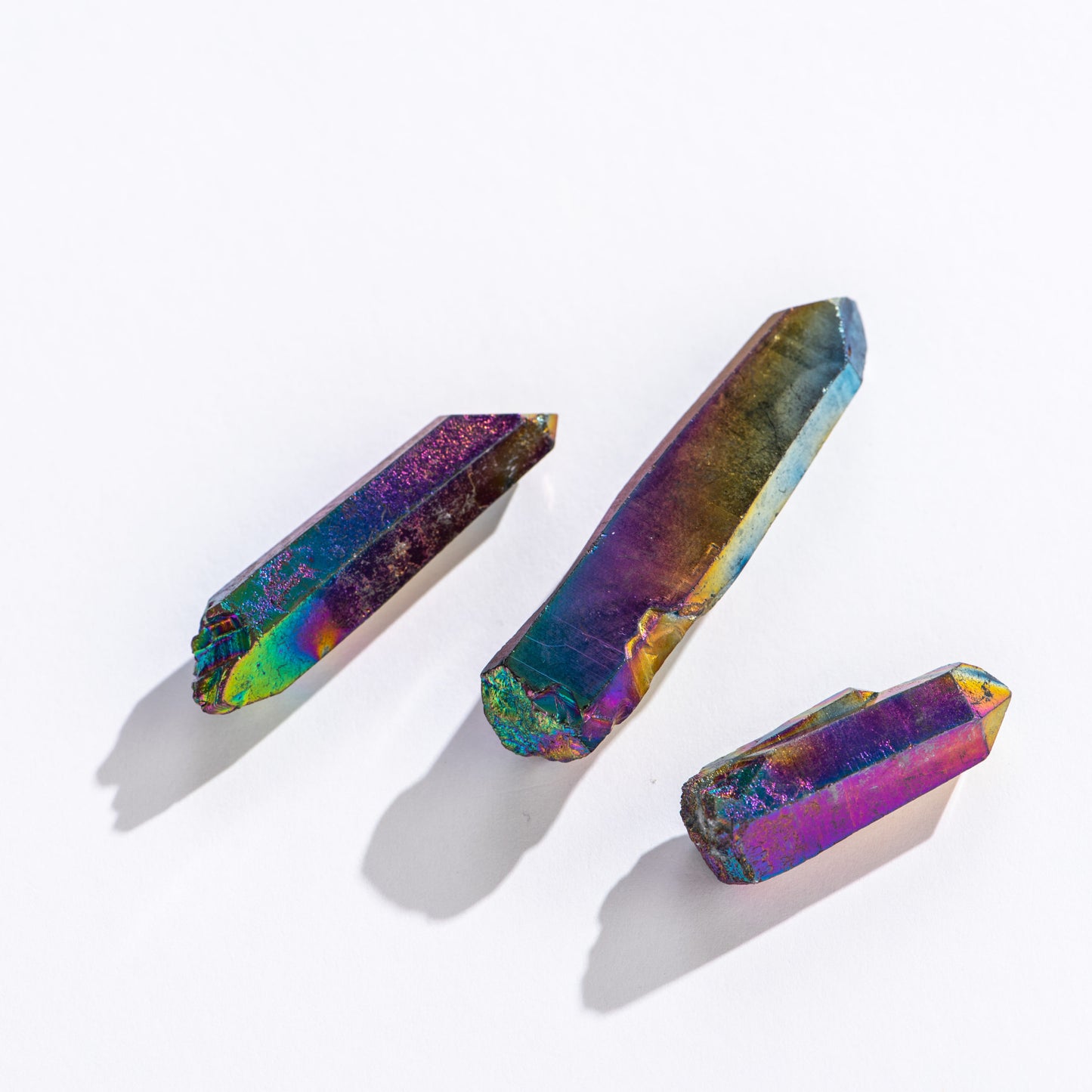 Rainbow Aura Quartz Crystal Point