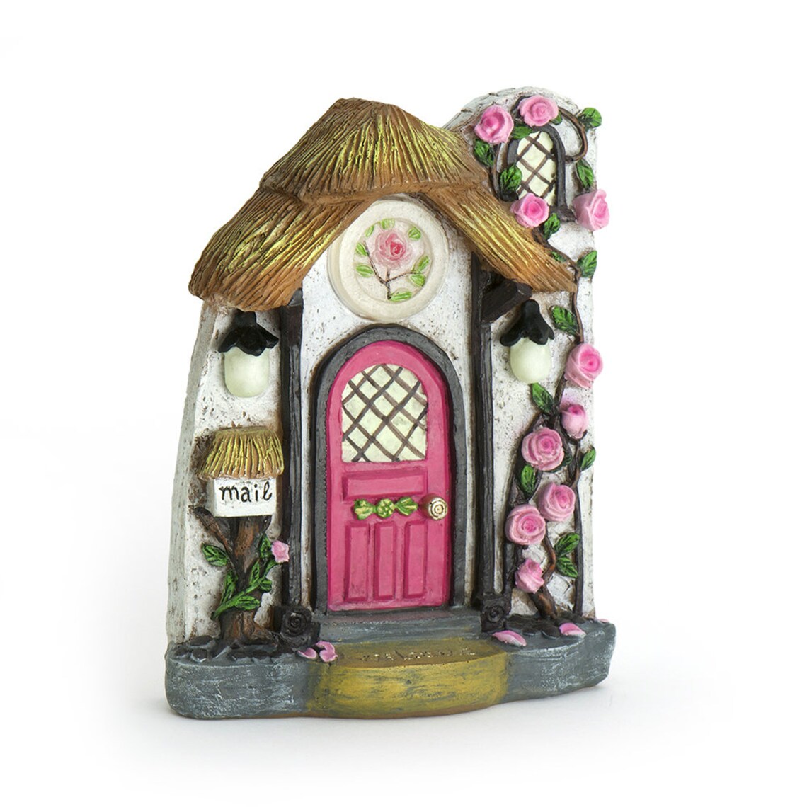 Rose Cottage Door Fairy Door - Glow in the Dark