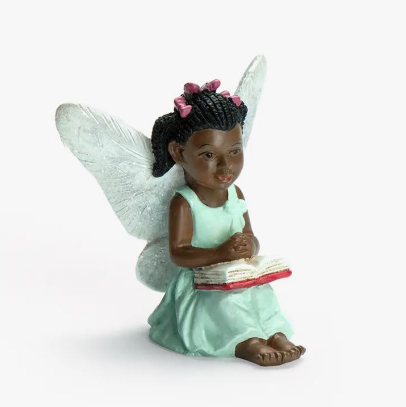 African American Fairy Shani- Miniature Fairy Garden Accessory