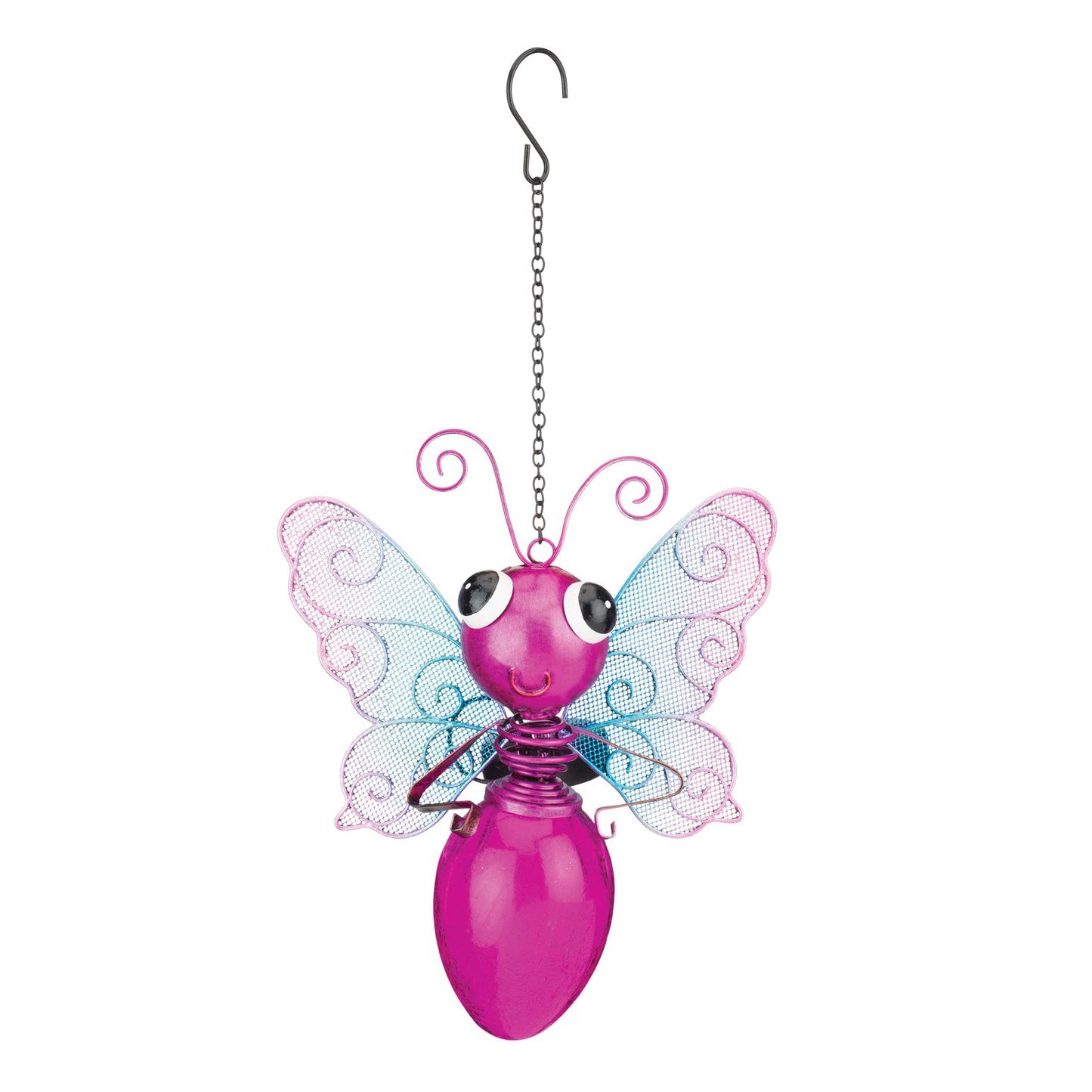 Pink Butterfly Solar Garden Lantern