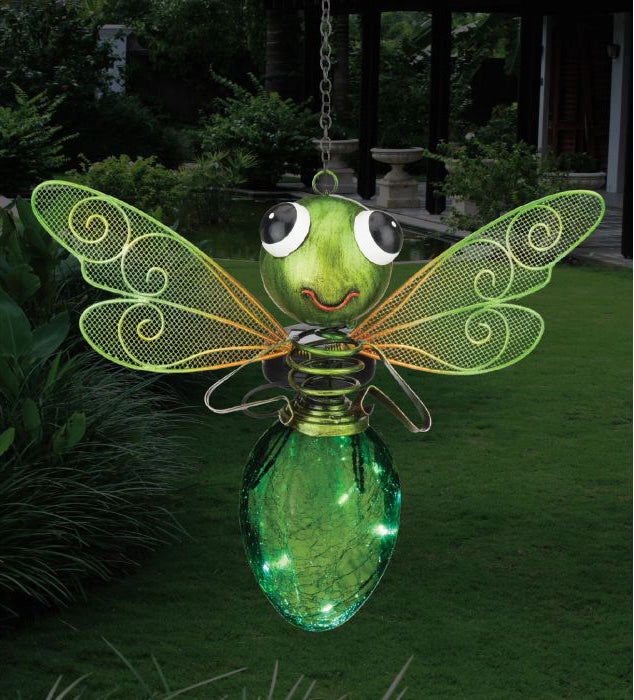 Green Dragonfly Solar Garden Lantern