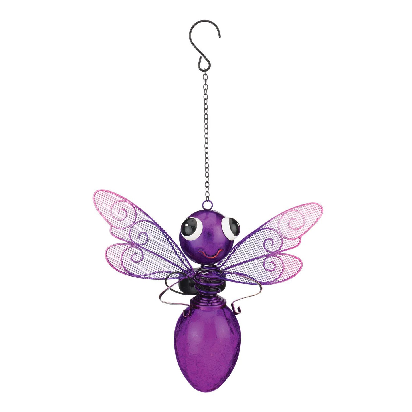 Purple Dragonfly Solar Garden Lantern