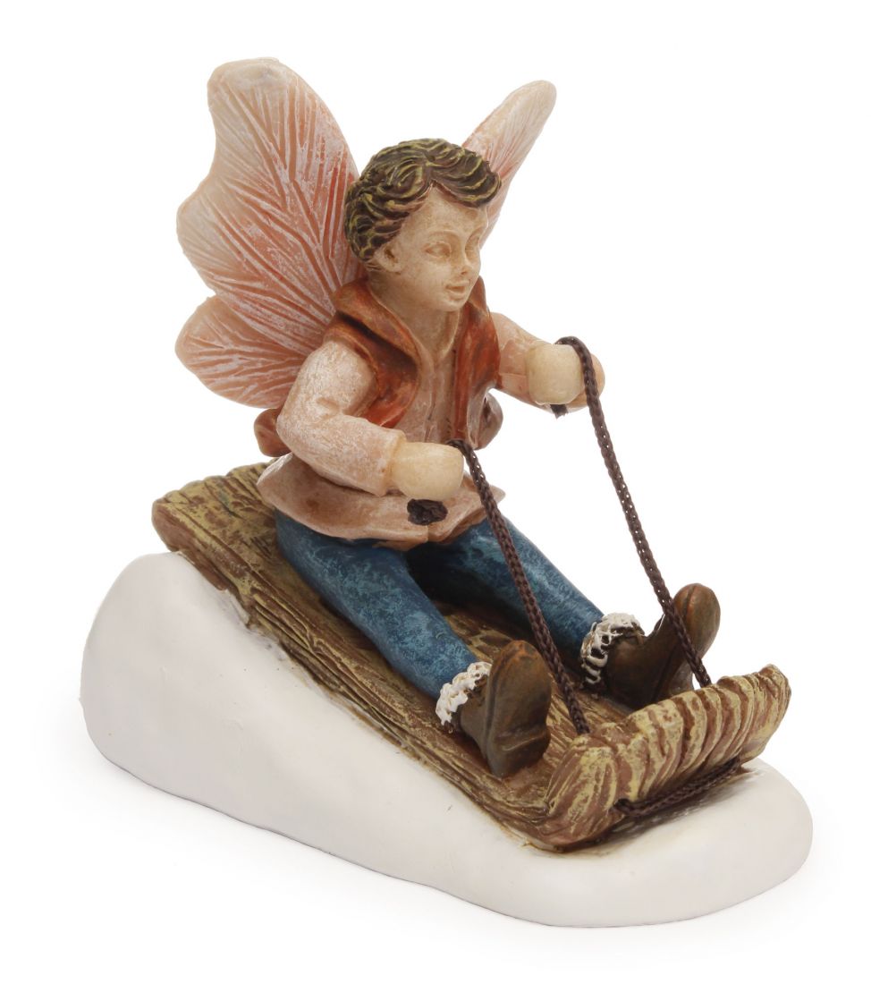 Toboggan Boy Fairy - Miniature Fairy Garden Accessory