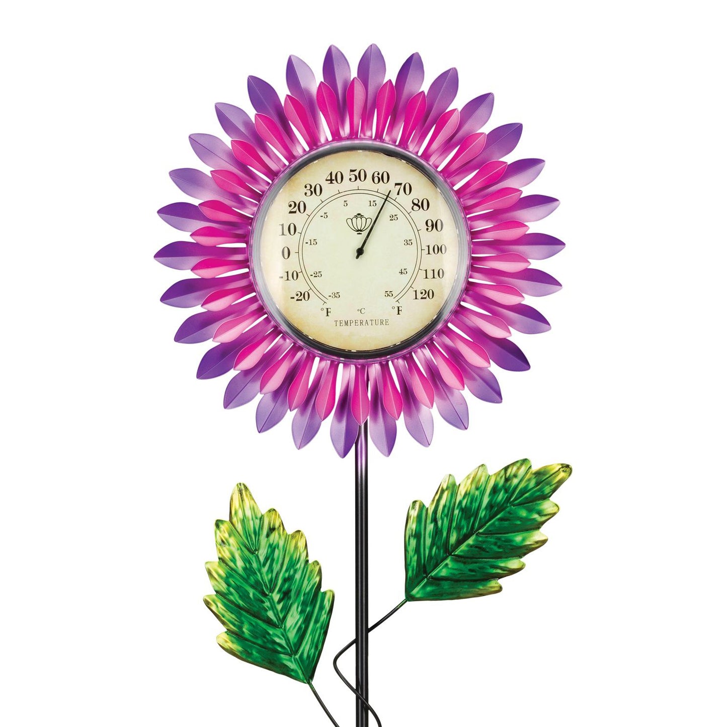 Daisy Thermometer Solar Garden Stake