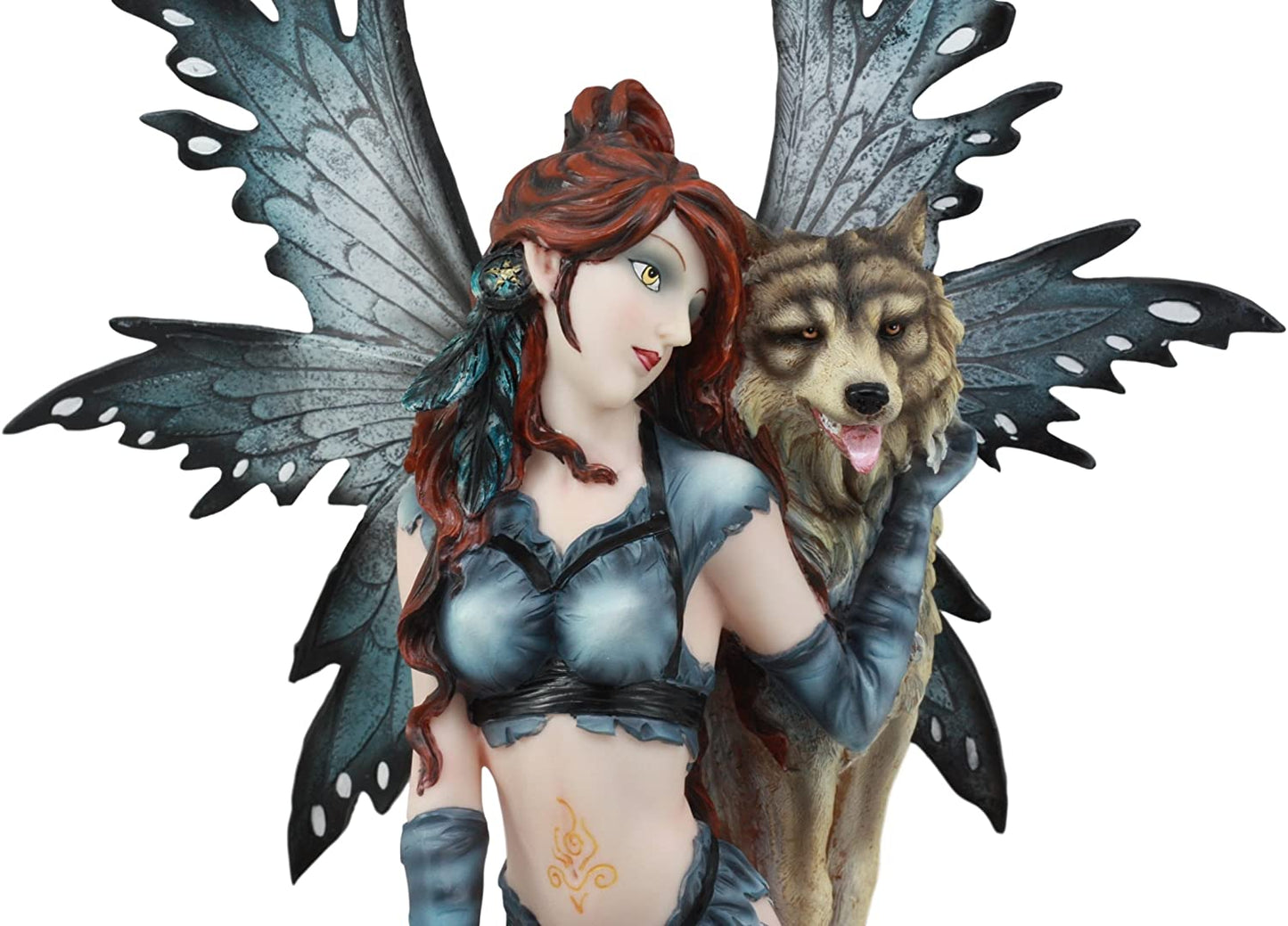 Tribal Huntress & Dire Wolf Figurine