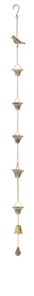 Bird Flower and Bell Rain Chain
