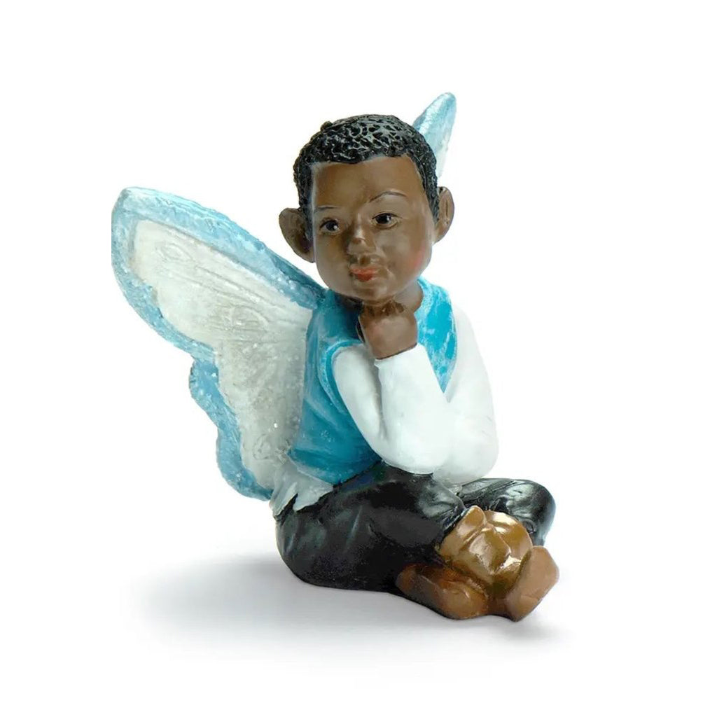 African American Fairy Michael - Miniature Fairy Garden Accessory