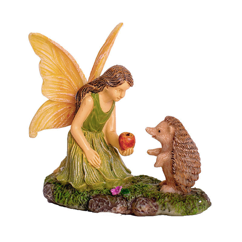 Hedgehog Delight Fairy - Miniature Fairy Garden Accessory