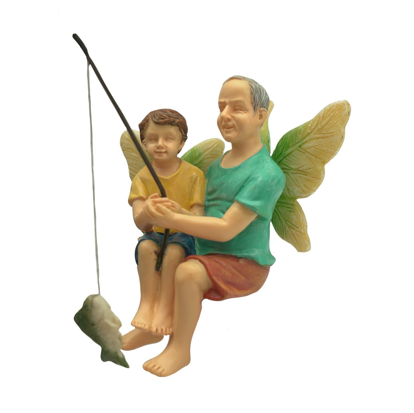Fishing with Grandpa Fairy - Miniature Fairy Garden Accessory