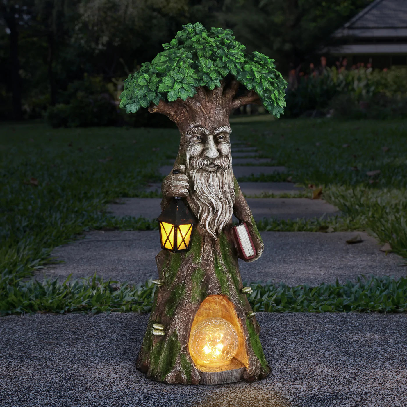 Solar Tree Scholar Carrying Book with Firefly LED Crackle Ball