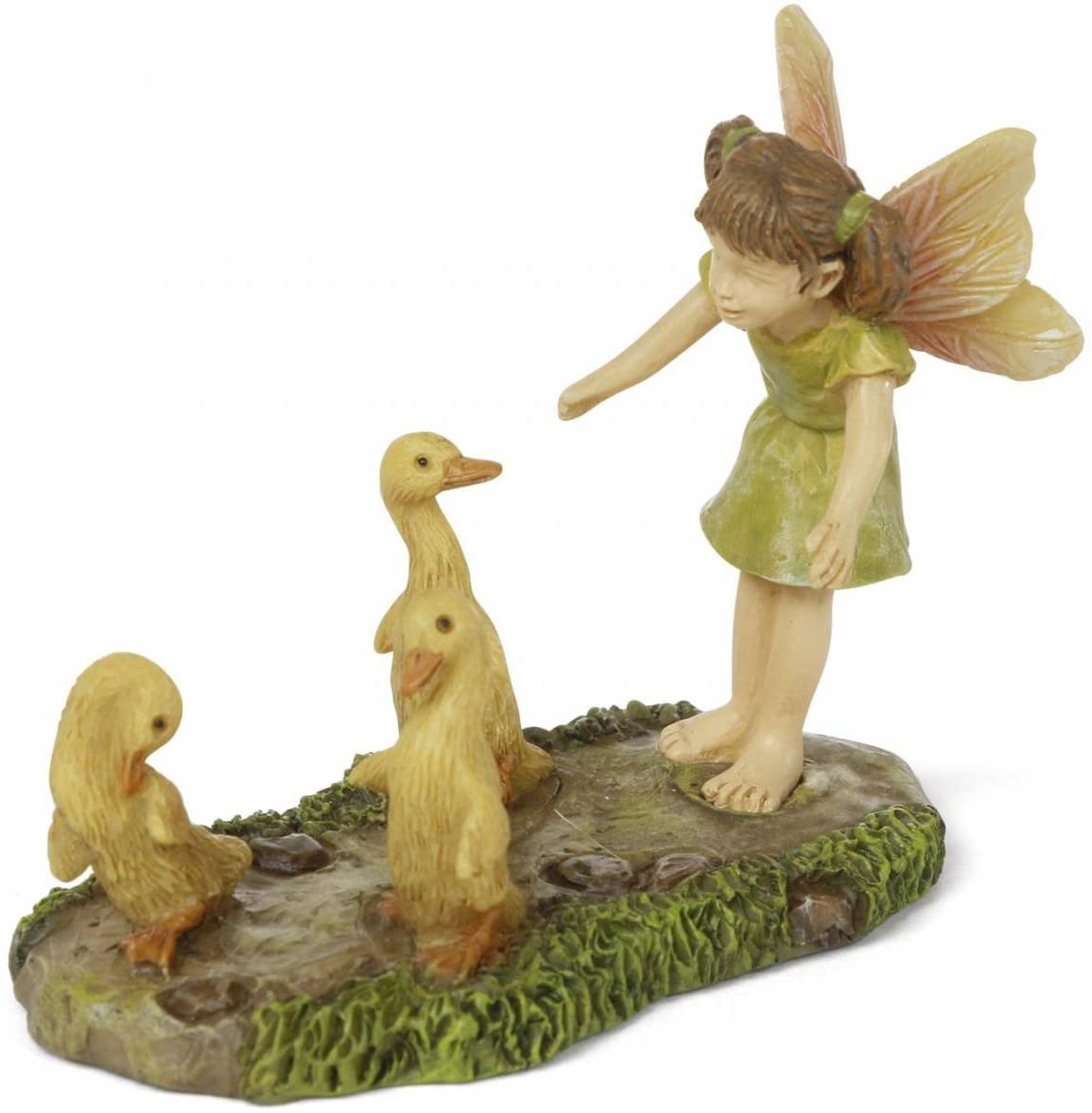 Wayward Ducks with Child Fairy - Miniature Fairy Garden Accessory